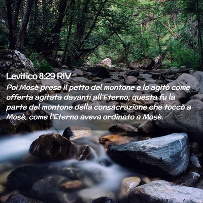 Picture 02 - Levitico 8:29 RIV - Poi Mosè prese il petto del montone e lo agitò - Bible Verse Picture