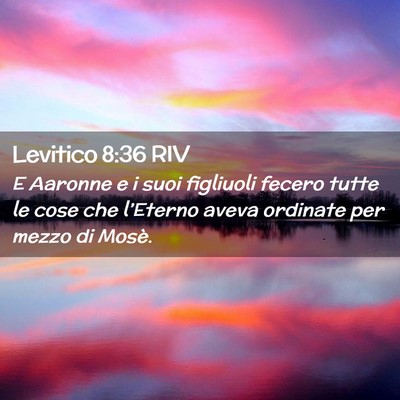 Picture 02 - Levitico 8:36 RIV - E Aaronne e i suoi figliuoli fecero tutte le cose - Bible Verse Picture
