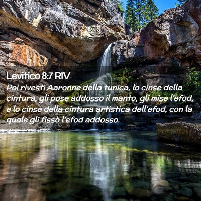 Picture 02 - Levitico 8:7 RIV - Poi rivestì Aaronne della tunica, lo cinse della - Bible Verse Picture