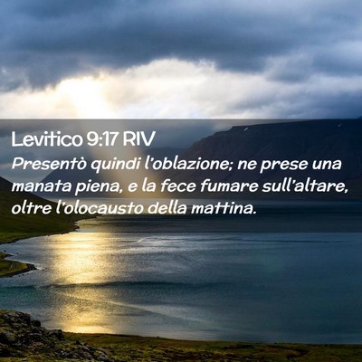 Picture 02 - Levitico 9:17 RIV - Presentò quindi l’oblazione; ne prese una - Bible Verse Picture