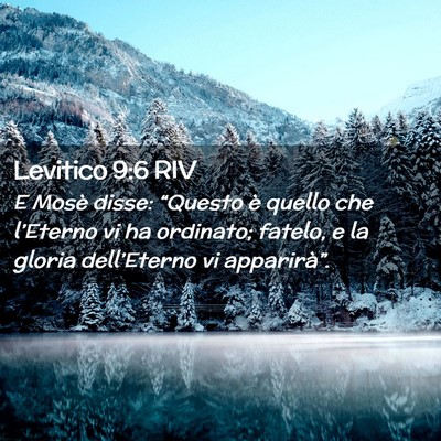 Picture 02 - Levitico 9:6 RIV - E Mosè disse: “Questo è quello che l’Eterno - Bible Verse Picture