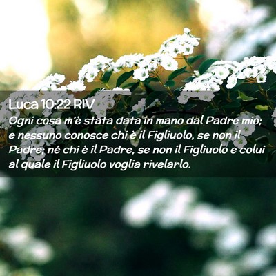Picture 02 - Luca 10:22 RIV - Ogni cosa m’è stata data in mano dal Padre - Bible Verse Picture