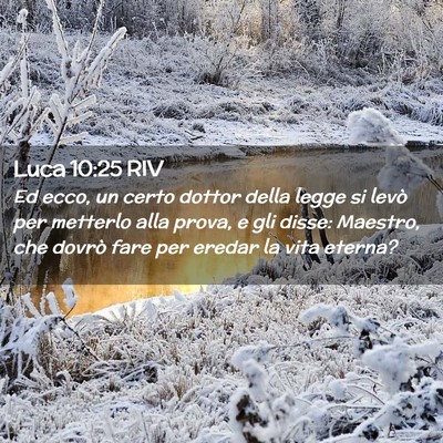 Picture 02 - Luca 10:25 RIV - Ed ecco, un certo dottor della legge si levò per - Bible Verse Picture