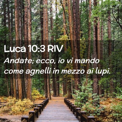 Picture 02 - Luca 10:3 RIV - Andate; ecco, io vi mando come agnelli in mezzo - Bible Verse Picture