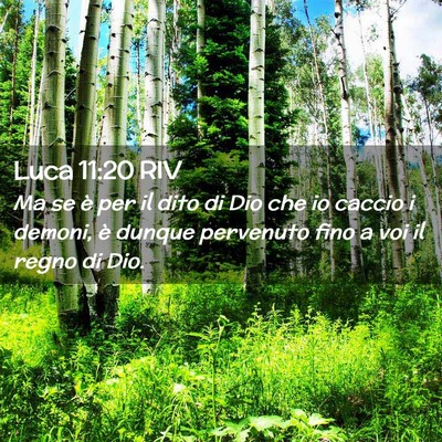 Picture 02 - Luca 11:20 RIV - Ma se è per il dito di Dio che io caccio i - Bible Verse Picture