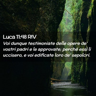 Picture 02 - Luca 11:48 RIV - Voi dunque testimoniate delle opere de’ vostri - Bible Verse Picture
