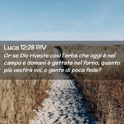 Picture 02 - Luca 12:28 RIV - Or se Dio riveste così l’erba che oggi è nel - Bible Verse Picture