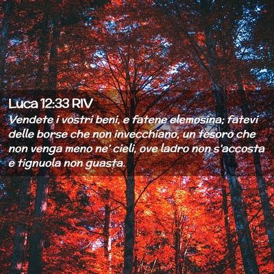 Picture 02 - Luca 12:33 RIV - Vendete i vostri beni, e fatene elemosina; fatevi - Bible Verse Picture