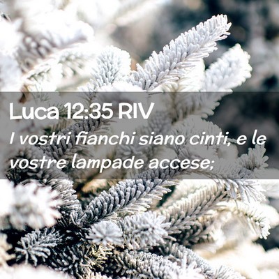 Picture 02 - Luca 12:35 RIV - I vostri fianchi siano cinti, e le vostre lampade - Bible Verse Picture