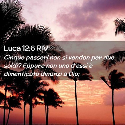 Picture 02 - Luca 12:6 RIV - Cinque passeri non si vendon per due soldi? - Bible Verse Picture