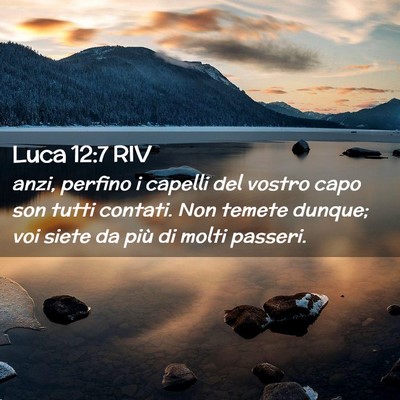 Picture 02 - Luca 12:7 RIV - anzi, perfino i capelli del vostro capo son tutti - Bible Verse Picture