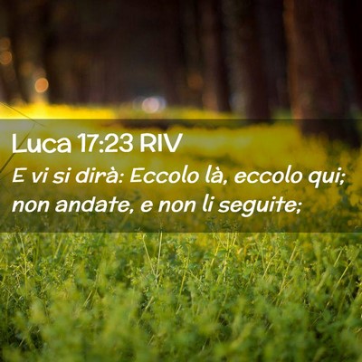 Picture 02 - Luca 17:23 RIV - E vi si dirà: Eccolo là, eccolo qui; non - Bible Verse Picture