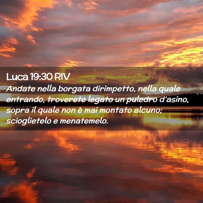 Picture 02 - Luca 19:30 RIV - Andate nella borgata dirimpetto, nella quale - Bible Verse Picture