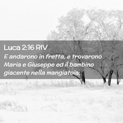 Picture 02 - Luca 2:16 RIV - E andarono in fretta, e trovarono Maria e - Bible Verse Picture