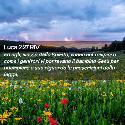 Picture 02 - Luca 2:27 RIV - Ed egli, mosso dallo Spirito, venne nel tempio; e - Bible Verse Picture