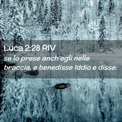 Picture 02 - Luca 2:28 RIV - se lo prese anch’egli nelle braccia, e - Bible Verse Picture