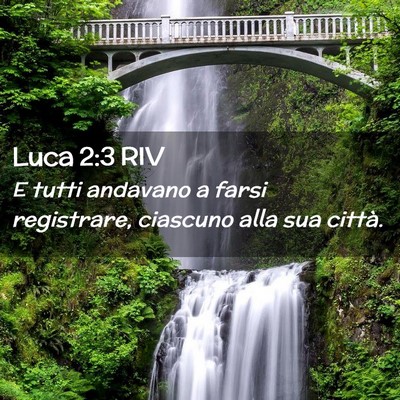 Picture 02 - Luca 2:3 RIV - E tutti andavano a farsi registrare, ciascuno - Bible Verse Picture