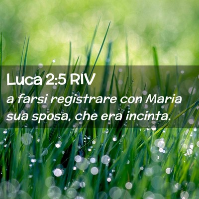 Picture 02 - Luca 2:5 RIV - a farsi registrare con Maria sua sposa, che era - Bible Verse Picture