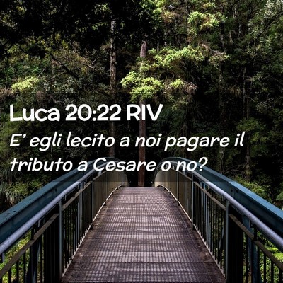 Picture 02 - Luca 20:22 RIV - E’ egli lecito a noi pagare il tributo a Cesare - Bible Verse Picture