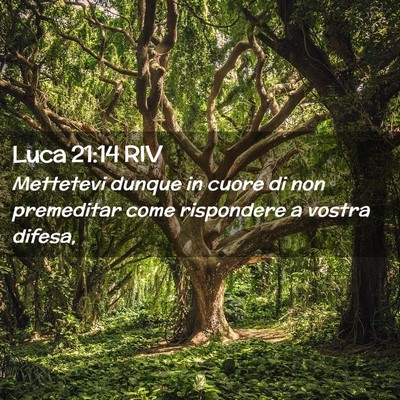 Picture 02 - Luca 21:14 RIV - Mettetevi dunque in cuore di non premeditar come - Bible Verse Picture
