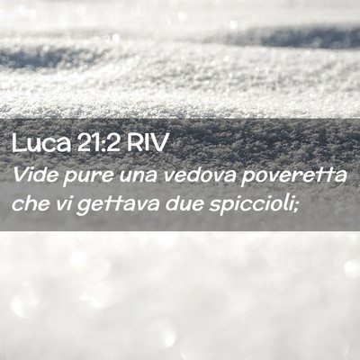 Picture 02 - Luca 21:2 RIV - Vide pure una vedova poveretta che vi gettava due - Bible Verse Picture