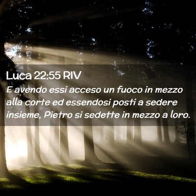 Picture 02 - Luca 22:55 RIV - E avendo essi acceso un fuoco in mezzo alla corte - Bible Verse Picture