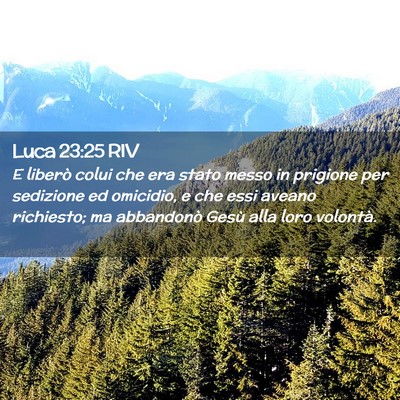Picture 02 - Luca 23:25 RIV - E liberò colui che era stato messo in prigione - Bible Verse Picture
