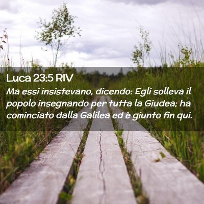 Picture 02 - Luca 23:5 RIV - Ma essi insistevano, dicendo: Egli solleva il - Bible Verse Picture