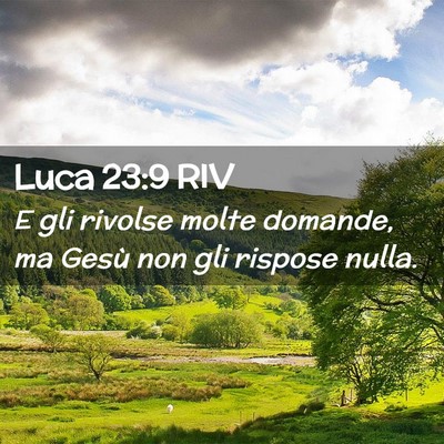 Picture 02 - Luca 23:9 RIV - E gli rivolse molte domande, ma Gesù non gli - Bible Verse Picture