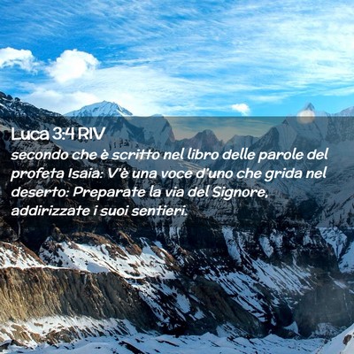 Picture 02 - Luca 3:4 RIV - secondo che è scritto nel libro delle parole del - Bible Verse Picture