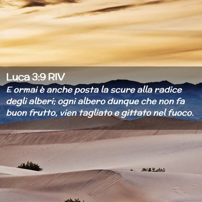 Picture 02 - Luca 3:9 RIV - E ormai è anche posta la scure alla radice degli - Bible Verse Picture