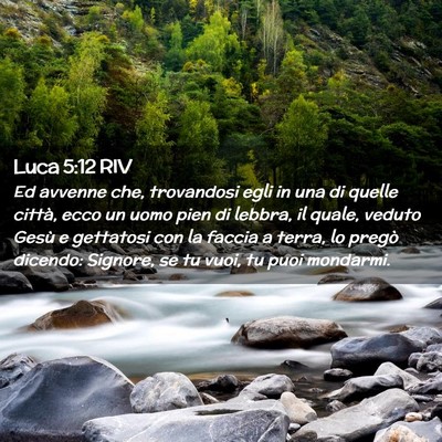 Picture 02 - Luca 5:12 RIV - Ed avvenne che, trovandosi egli in una di quelle - Bible Verse Picture
