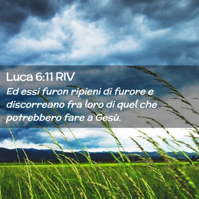 Picture 02 - Luca 6:11 RIV - Ed essi furon ripieni di furore e discorreano fra - Bible Verse Picture