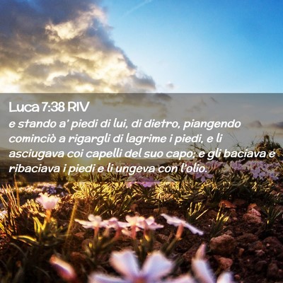 Picture 02 - Luca 7:38 RIV - e stando a’ piedi di lui, di dietro, piangendo - Bible Verse Picture