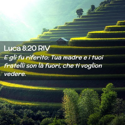 Picture 02 - Luca 8:20 RIV - E gli fu riferito: Tua madre e i tuoi fratelli - Bible Verse Picture