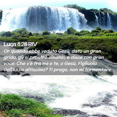 Picture 02 - Luca 8:28 RIV - Or quando ebbe veduto Gesù, dato un gran grido, - Bible Verse Picture