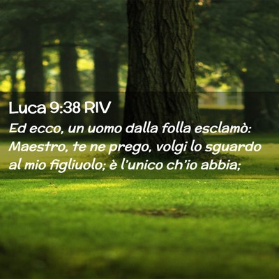 Picture 02 - Luca 9:38 RIV - Ed ecco, un uomo dalla folla esclamò: Maestro, - Bible Verse Picture