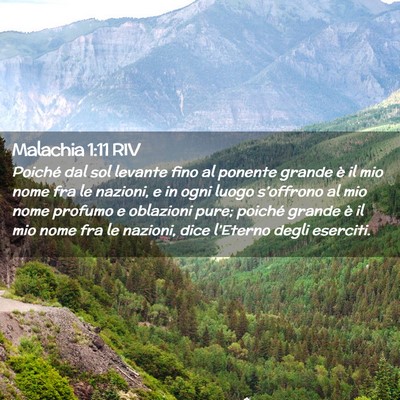 Picture 02 - Malachia 1:11 RIV - Poiché dal sol levante fino al ponente grande è - Bible Verse Picture