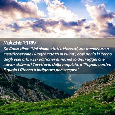 Picture 02 - Malachia 1:4 RIV - Se Edom dice: “Noi siamo stati atterrati, ma - Bible Verse Picture