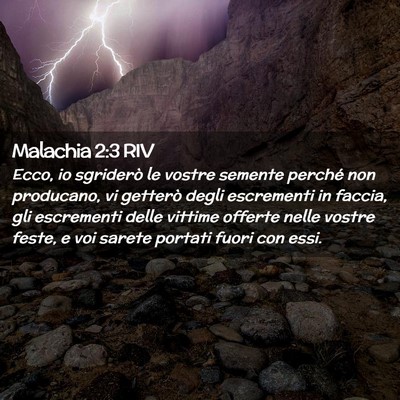 Picture 02 - Malachia 2:3 RIV - Ecco, io sgriderò le vostre semente perché non - Bible Verse Picture