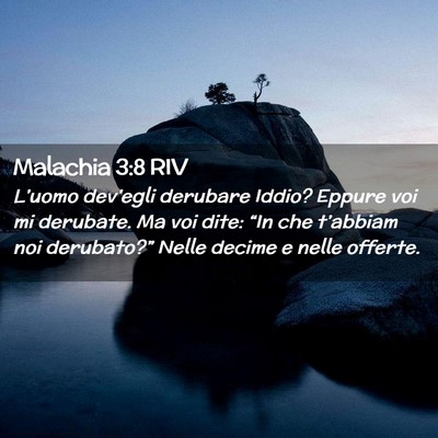 Picture 02 - Malachia 3:8 RIV - L’uomo dev’egli derubare Iddio? Eppure voi mi - Bible Verse Picture