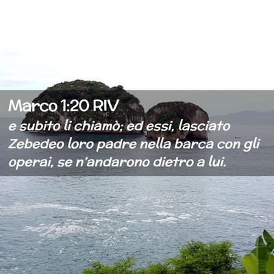 Picture 02 - Marco 1:20 RIV - e subito li chiamò; ed essi, lasciato Zebedeo - Bible Verse Picture