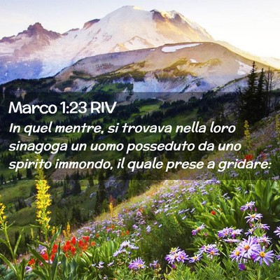 Picture 02 - Marco 1:23 RIV - In quel mentre, si trovava nella loro sinagoga un - Bible Verse Picture