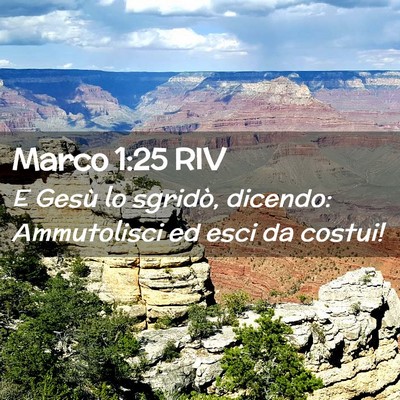 Picture 02 - Marco 1:25 RIV - E Gesù lo sgridò, dicendo: Ammutolisci ed esci - Bible Verse Picture