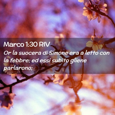 Picture 02 - Marco 1:30 RIV - Or la suocera di Simone era a letto con la - Bible Verse Picture