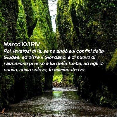 Picture 02 - Marco 10:1 RIV - Poi, levatosi di là, se ne andò sui confini - Bible Verse Picture