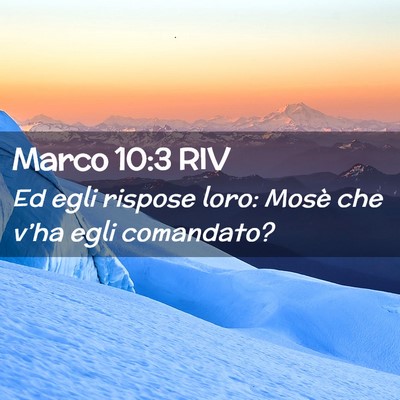 Picture 02 - Marco 10:3 RIV - Ed egli rispose loro: Mosè che v’ha egli - Bible Verse Picture