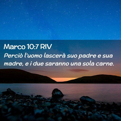 Picture 02 - Marco 10:7 RIV - Perciò l’uomo lascerà suo padre e sua madre, - Bible Verse Picture