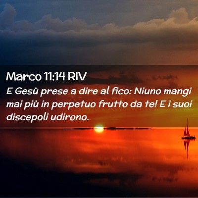 Picture 02 - Marco 11:14 RIV - E Gesù prese a dire al fico: Niuno mangi mai - Bible Verse Picture
