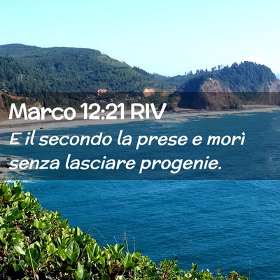 Picture 02 - Marco 12:21 RIV - E il secondo la prese e morì senza lasciare - Bible Verse Picture